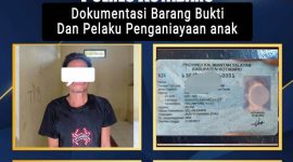 Keterangan Fhoto : Fhoto pelaku penganiayaan dan beberapa barang bukti