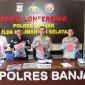 KETERANGAN FOTO : Press rilis oleh Kapolres Kabupaten Banjar. (Sumber Foto : Humas Polres Kabupaten Banjar)