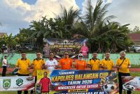 KETERANGAN FOTO : Peringati Hari Bhayangkara ke 80, Polres Balangan gelar pertandingan mini soccer. (Sumber Foto : Humas Polres Balangan)