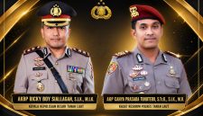 KETERANGAN FOTO : Kapolres dan Kasat Reskrim Tanah Laut (Rossy)